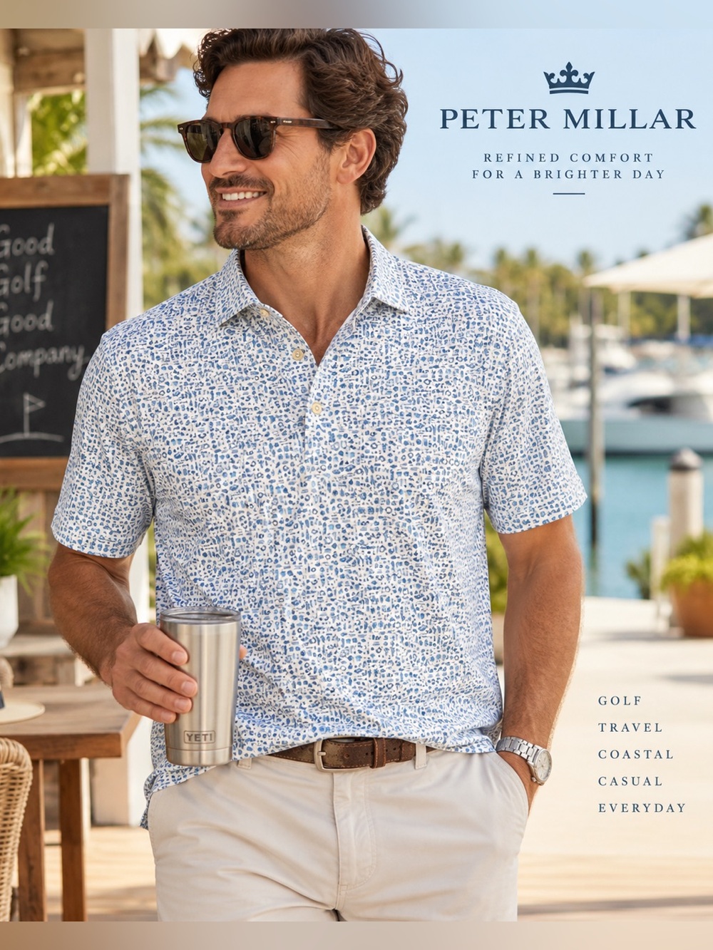Peter Millar Toga Party Polo NWT Golf Summer Comfort Performance L